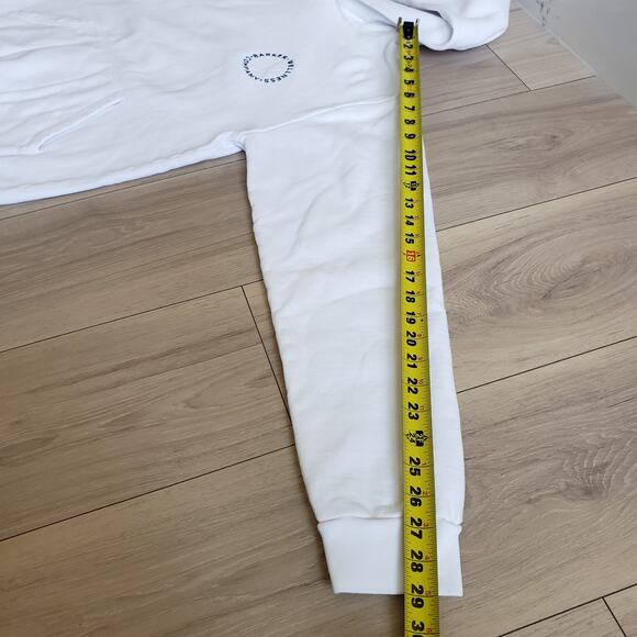 Barker Wellness Hoodie Unisex S White Organic Cotton Sweatshirt Made in USA Top - Picture 7 of 7